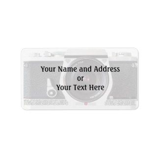 Retro 80s Camera Effect Name and Address Label