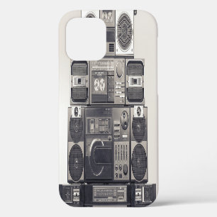 Retro 80s Cassette Recorders Pattern. iPhone 12 Case