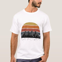 Retro 80s City Skyline Sunset Vintage Cityscape T-