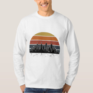 Retro 80s City Skyline Sunset Vintage Cityscape T- T-Shirt