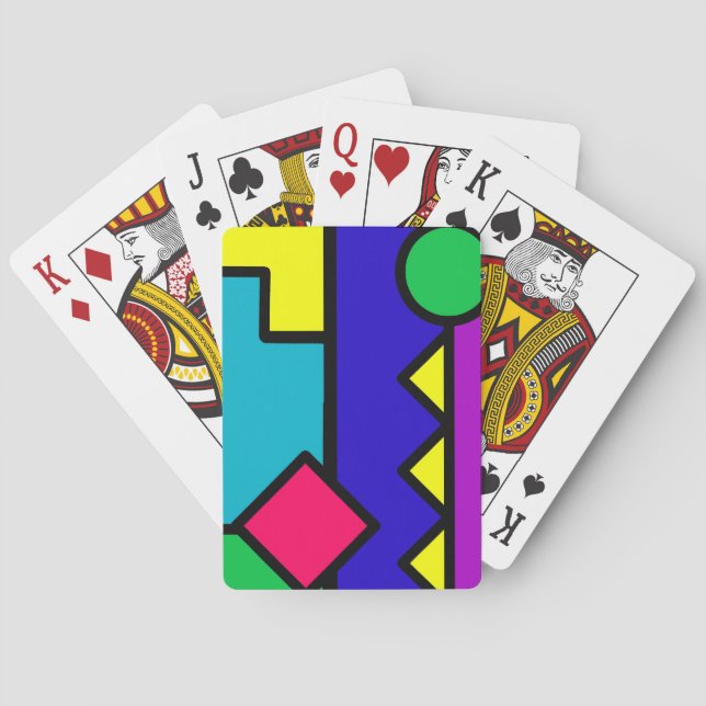 Retro 80s Colour Block Playing Cards (Back)