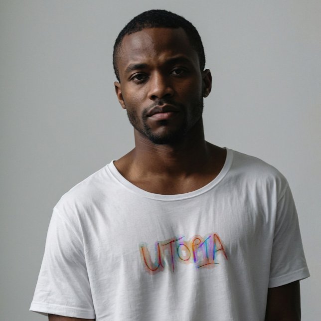 Retro 80s Colourful Hand-Lettered Utopia  T-Shirt (Creator Uploaded)