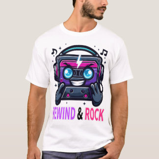 Retro 80s Cyberpunk Cassette Mascot Rewind Rock Mu T-Shirt
