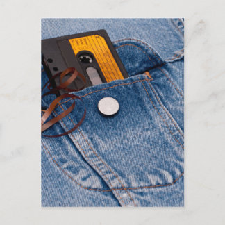 Retro 80's Design - Audio Cassette Tape Postcard
