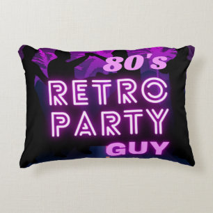 Retro 80s Disco Dance Party Neon Purple Funky Decorative Cushion