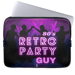 Retro 80s Disco Dance Party Neon Purple Funky Laptop Sleeve