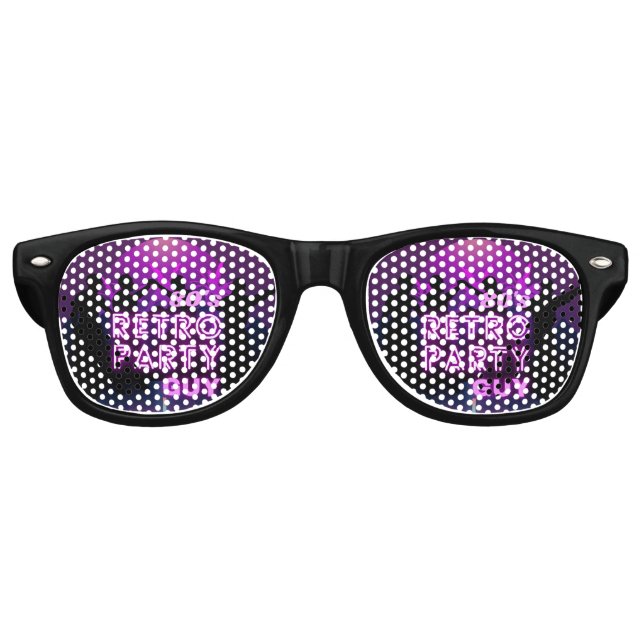 Retro 80s Disco Dance Party Neon Purple Funky Sunglasses (Front)