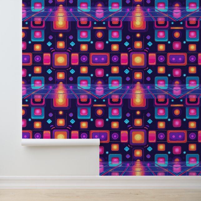 Retro 80s Disco Fever | Peel and Stick Wall Mural (Application)