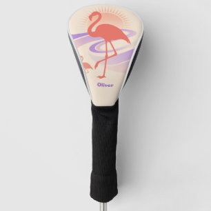 Retro 80s Flamingo Vibes – Pastel Sunset Golf Head Cover