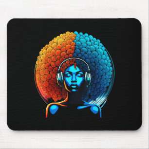 Retro 80s Funk Afro Girl Disco Soul African Americ Mouse Pad