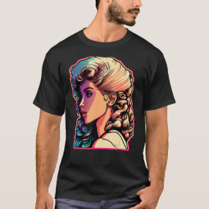 Retro 80's Girl with Big Hair Matching Party Outfi T-Shirt