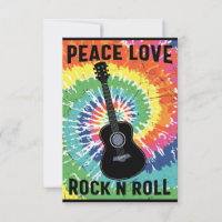 Retro 80s Hippie Peace Love Rock N Roll