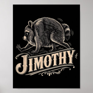 Retro 80s Jimothy Racoon Art Poster
