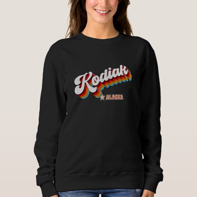 Retro 80s Kodiak Alaska Ak Sweatshirt (Front)