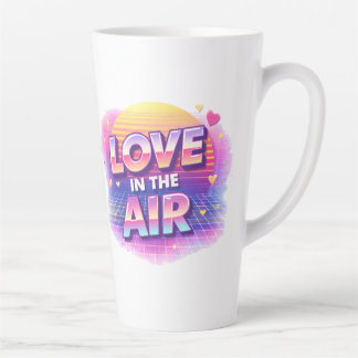 Retro 80's Love In The Air Valentine Lover Candle Latte Mug