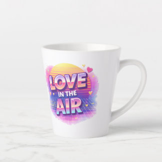 Retro 80's Love In The Air Valentine Lover Candle Latte Mug