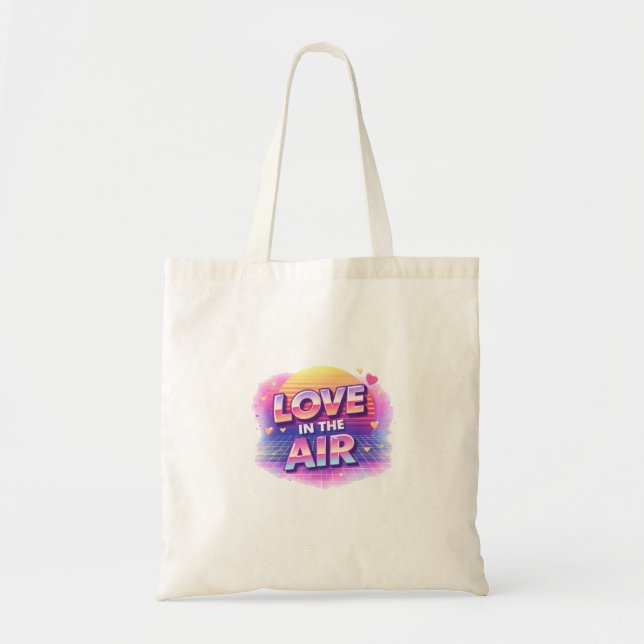  Retro 80's Love In The Air Valentine Lover Candle Tote Bag (Front)