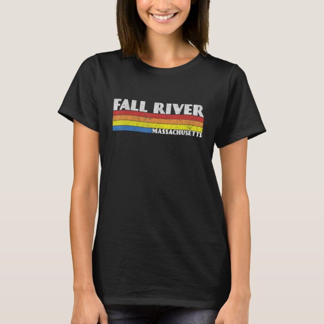 Retro 80s Massachusetts MA Souvenir Fall River T-Shirt (Front)