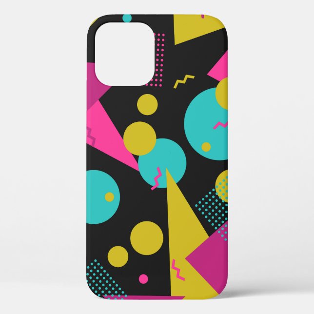 Retro 80s Memphis Geometric Design Case-Mate iPhone Case (Back)