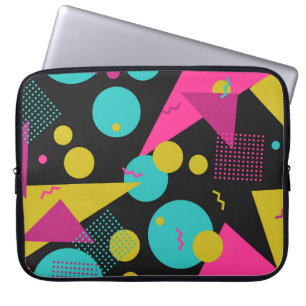 Retro 80s Memphis Geometric Design Laptop Sleeve