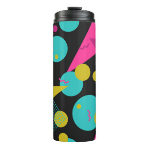 Retro 80s Memphis Geometric Design Thermal Tumbler