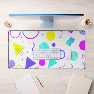 Retro 80s Memphis Geometric Pattern Desk Mat