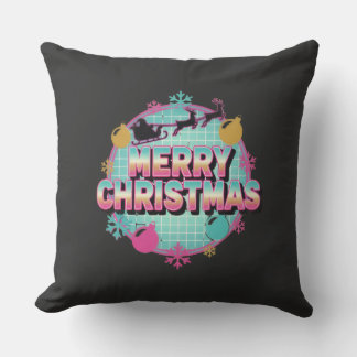 Retro 80s Merry Christmas Graphic Cushion