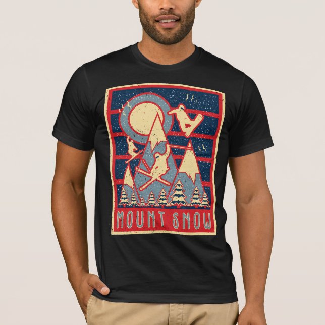 Retro 80s Mount Snow Ski Adventure T-Shirt (Front)