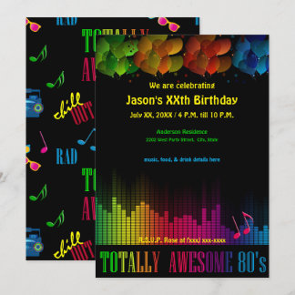 Retro 80's Neon Party Invitation