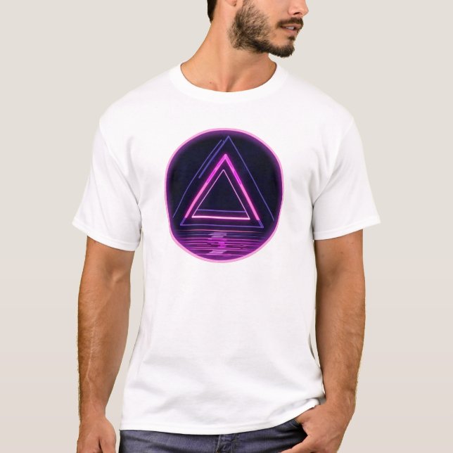 Retro 80s Neon Triangle T-Shirt (Front)