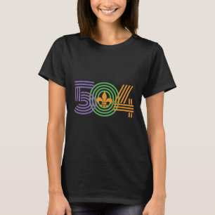 Retro 80's New Orleans 504 Mardi Gras 2025  T-Shirt