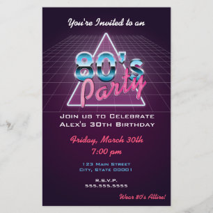 Retro 80's Party Flyer