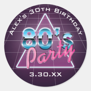 Retro 80's Party Stickers