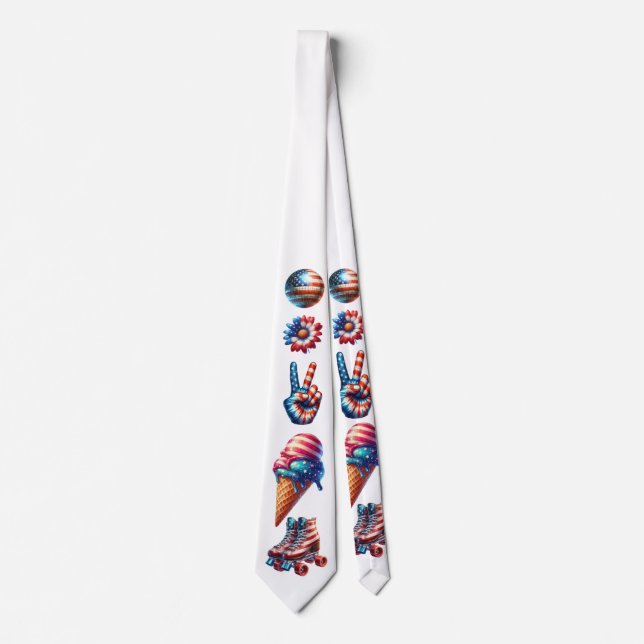 Retro 80's Patriot Flag Tie (Front)