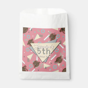 Retro 80's Pink Baby Hippo Birthday Favour Bags
