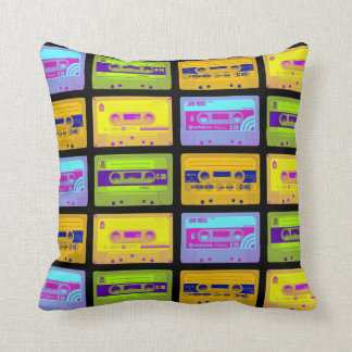 Retro 80s Pop Art Cassette Tapes Cushion