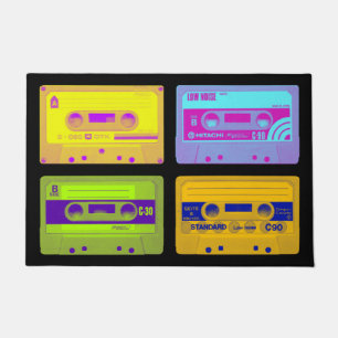 Retro 80s Pop Art Cassette Tapes Doormat