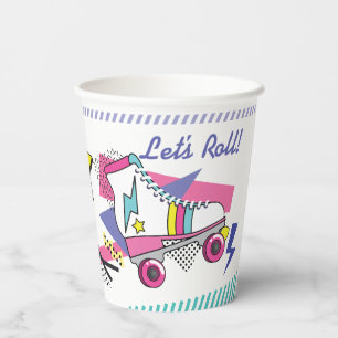 Retro 80s Roller Skate Party Paper cup