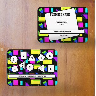 RETRO 80S SHAPE PATTERN BUSINESS COMPANY LOGO CARD
