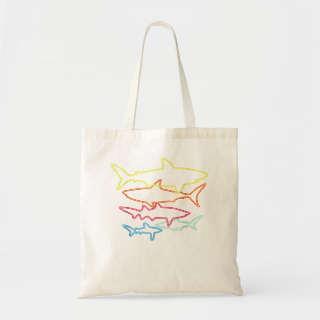 Retro 80s Shark Clothes Shark Party Sharks  Tote Bag (Front)