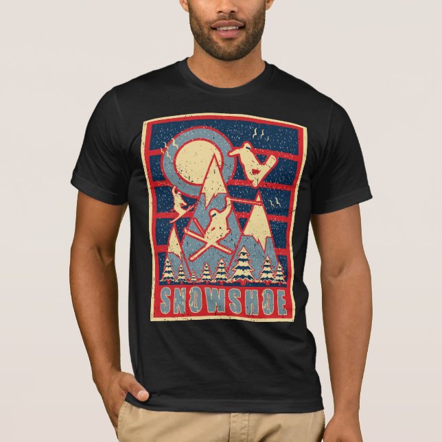 Retro 80s Snowshoe Mountain Ski  T-Shirt (Front)