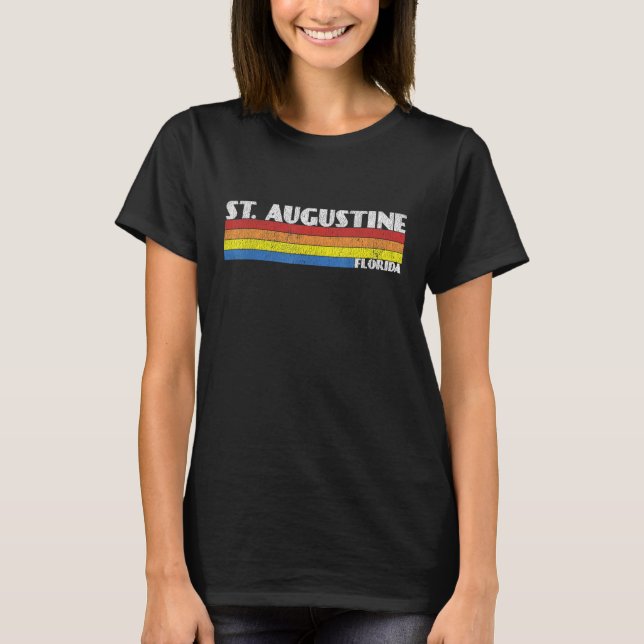 Retro 80s St Augustine Florida FL Souvenir T-Shirt (Front)