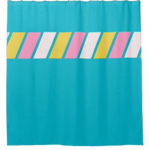 Retro 80s Stripes Shower Curtain