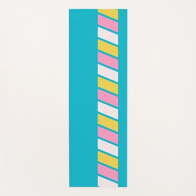 Retro 80s Stripes Yoga Mat (Front)