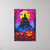 Retro 80s Style Halloween Pop Art