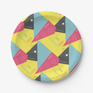 Retro 80's Style Paper Plates