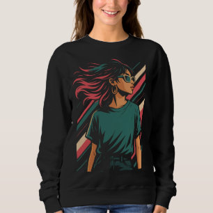 Retro 80s Stylish Woman Graphic Tee Vintage Aest