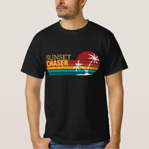Retro 80s Sunset Chaser Tropical Palm Trees T-Shirt
