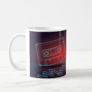 Retro 80s Synthwave Audio Cassette Tape Outrun Mug