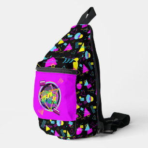 RETRO 80s TAPE COLORFUL SHAPES Sling Bag